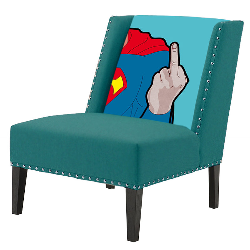 FUN Armchair "Superman fuck off" Turquoise        -- | Loft Concept 