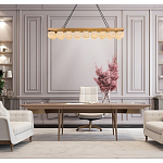 Люстра линейная прямоугольная с сферическими плафонами Phased Spheres варинант исполнения - 4 | Loft Concept в Ростове-на-Дону