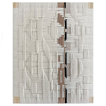Текстильное панно ручной работы из хлопкового шнура wall panel line beige варинант исполнения - 2 | Loft Concept в Ростове-на-Дону