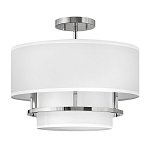 Потолочный светильник с двухслойным белым текстильным абажуром Hinkley варинант исполнения - 20 | Loft Concept в Ростове-на-Дону