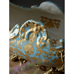 Чаша голубого цвета с оранментом и и бронзовыми фигурами леопардов Eden Garden варинант исполнения - 8 | Loft Concept в Ростове-на-Дону