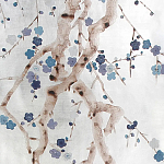 Обои ручная роспись Plum Blossom Hokusai on Tarnished Silver gilded paper варинант исполнения - 2 | Loft Concept в Ростове-на-Дону