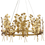 Люстра круглая золотая с декором в виде веток эвкалипта Eucalyptus Branches варинант исполнения - 1 | Loft Concept в Ростове-на-Дону