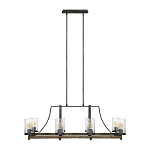 Люстра подвесная с восемью прозрачными стеклянными цилиндрическими плафонами в стиле лофт Feiss варинант исполнения - 2 | Loft Concept в Ростове-на-Дону