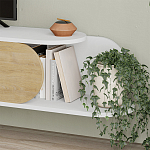 ТВ-тумба подвесная белая с полкой и откидной дверцей цвета древесины TONE TV STAND WHITE варинант исполнения - 4 | Loft Concept в Ростове-на-Дону