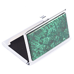 Визитница карманная металлическая с накладкой из натурального камня Малахит Stone Business Card Holders  варинант исполнения - 2 | Loft Concept в Ростове-на-Дону