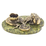 Подсвечник из бронзы и натурального камня змеевик Stone Candlestick варинант исполнения - 1 | Loft Concept в Ростове-на-Дону