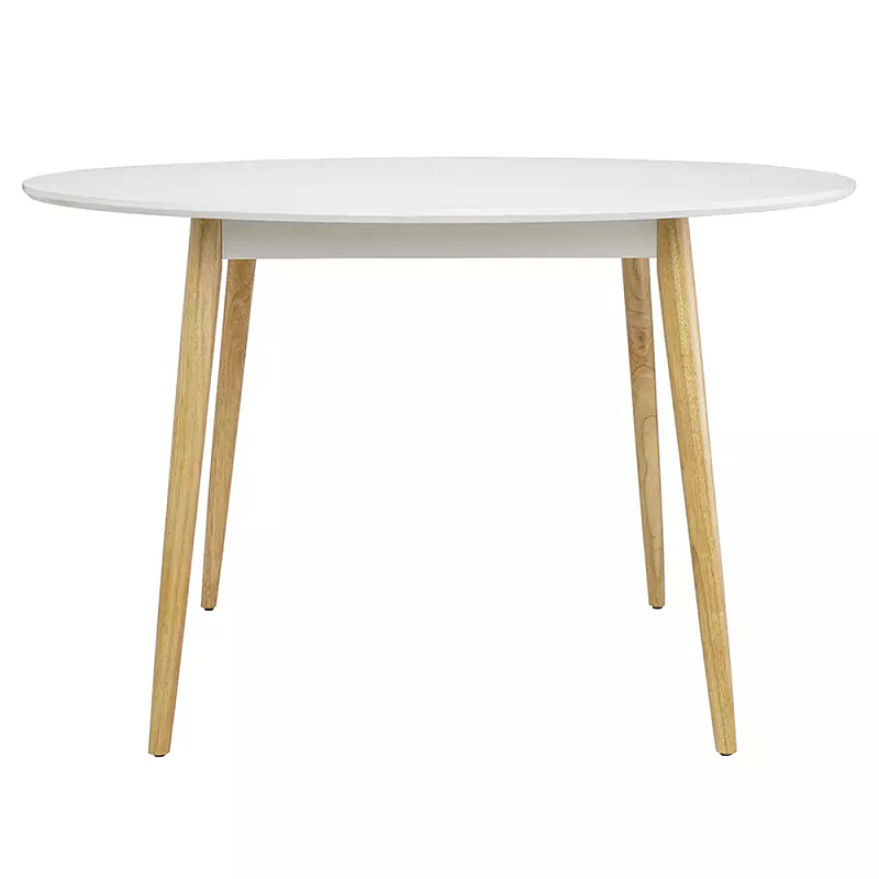 Круглый обеденный стол на 4-х ножках Round Dining Table Mateo Черный Белый в Ростове-на-Дону | Loft Concept 