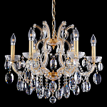 Люстра подвесная с 6-ю лампочками и прозрачными хрустальными подвесками на основании золотого цвета Crystal lamps варинант исполнения - 1 | Loft Concept в Ростове-на-Дону