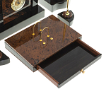 Настольный письменный набор с часами из природного камня обсидиана Royal Stone варинант исполнения - 4 | Loft Concept в Ростове-на-Дону