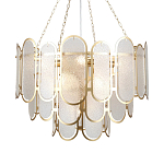 Люстра с многослойным эффектом из овальных элементов из непрозрачного стекла Conformation варинант исполнения - 1 | Loft Concept в Ростове-на-Дону