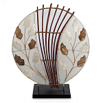 Настольная лампа из перламутра и дерева на подставке Indonesian Petal варинант исполнения - 1 | Loft Concept в Ростове-на-Дону