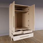 Шкаф платяной Primo с выдвижными ящиками шпон Черный дуб варинант исполнения - 4 | Loft Concept в Ростове-на-Дону