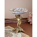 Чаша с цветочным орнаментом на ножке в виде бронзового ангела Eden Garden варинант исполнения - 5 | Loft Concept в Ростове-на-Дону