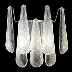 Бра с подвесками из рифленного стекла в форме капель на основании цвета хром Textured Glass варинант исполнения - 1 | Loft Concept в Ростове-на-Дону