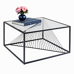 Журнальный стол черный с столешницей из прозрачного закаленного стекла Dynamics варинант исполнения - 2 | Loft Concept в Ростове-на-Дону