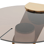 Дизайнерский журнальный стол с круглой столешницей из бронзированного стекла Honor Side Table варинант исполнения - 1 | Loft Concept в Ростове-на-Дону