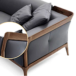 Диван двухместный c каркасом из массива дерева Double Sofa Made of Walnut Wood варинант исполнения - 2 | Loft Concept в Ростове-на-Дону