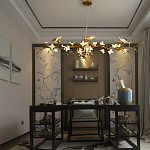 Люстра в виде золотой ветки с цветами и птичками Marvelous Garden варинант исполнения - 5 | Loft Concept в Ростове-на-Дону