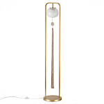 Торшер с шарообразным плафоном из белого стекла с подвеской из камня и длинной кисточкой Agatelle варинант исполнения - 1 | Loft Concept в Ростове-на-Дону