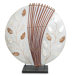 Настольная лампа из перламутра и дерева на подставке Indonesian Petal варинант исполнения - 2 | Loft Concept в Ростове-на-Дону