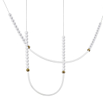 Подвесной светильник с 3-мя изогнутыми плафонами и белыми декоративными шариками PEARLS Suspension варинант исполнения - 1 | Loft Concept в Ростове-на-Дону