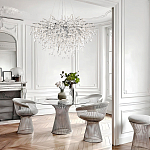 Люстра подвесная с прозрачными стеклянными подвесками в форме капель Диаметр 80 см Droplet Chandelier варинант исполнения - 11 | Loft Concept в Ростове-на-Дону