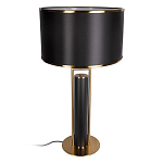 Настольная лампа с чёрным тканевым абажуром и металлическим корпусом золотого цвета Golden Arc варинант исполнения - 2 | Loft Concept в Ростове-на-Дону