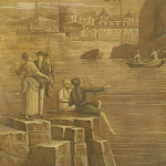 Обои ручная роспись Views of Italy Sepia варинант исполнения - 1 | Loft Concept в Ростове-на-Дону