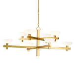 Люстра золотая с 8-ю молочными плафонами в виде чаши Tiers of Clear Lines варинант исполнения - 1 | Loft Concept в Ростове-на-Дону