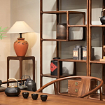 Стеллаж деревянный с полками для хранения Moon Walnut Furniture варинант исполнения - 4 | Loft Concept в Ростове-на-Дону