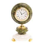 Часы настольные бронзовые из натуральных камней Мрамор и Змеевик Stone Clock варинант исполнения - 10 | Loft Concept в Ростове-на-Дону