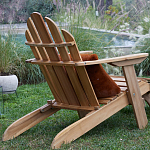 Уличное кресло из массива акации Adirondack Wooden Chair Natural варинант исполнения - 7 | Loft Concept в Ростове-на-Дону
