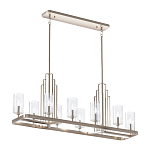 Люстра прямоугольная цвета латунь с прозрачными рифлеными цилиндрическими плафонами Kichler варинант исполнения - 11 | Loft Concept в Ростове-на-Дону