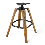 Барный стул со спинкой и мягкой обивкой с ромбами на 4-х деревянных ножках Бежевый Велюр Ava Charm варинант исполнения - 5 | Loft Concept в Ростове-на-Дону