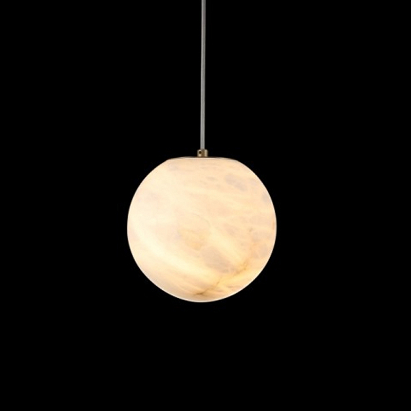 Люстра подвесная с сферическими плафономи из натурального камня Glowing Spheres Латунь Белый в Ростове-на-Дону | Loft Concept 