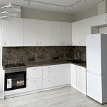 Угловой кухонный гарнитур белый и столешница под мрамор Gene Kitchen Set варинант исполнения - 1 | Loft Concept в Ростове-на-Дону