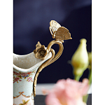 Кувшин с цветочным рисунком и бронзовой ручкой Blue Garden варинант исполнения - 3 | Loft Concept в Ростове-на-Дону