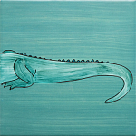 Плитка с узором Крокодил байдарочник варинант исполнения - 4 | Loft Concept в Ростове-на-Дону