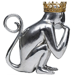 Статуэтка обезьяна в короне серебряная Golden Monkey варинант исполнения - 2 | Loft Concept в Ростове-на-Дону