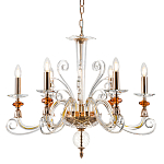 Люстра с 6-ю лампочками и изогнутыми прозрачными элементами из стекла Twisted Glass Candles Chandelier варинант исполнения - 1 | Loft Concept в Ростове-на-Дону