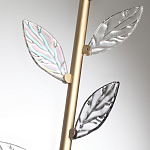 Бра с золотистой вертикальной трубкой и декоративными прозрачными листьями из стекла Sylva  варинант исполнения - 6 | Loft Concept в Ростове-на-Дону