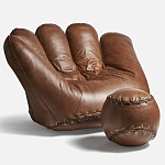 Дизайнерский кожаный пуф в виде бейсбольного мяча Poltronova Joe Ball Pouf варинант исполнения - 2 | Loft Concept в Ростове-на-Дону