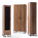 Шкаф-витрина в стиле лофт с чёрной стеклянной дверью Urban Style Space 2 варинант исполнения - 4 | Loft Concept в Ростове-на-Дону