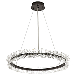 Кольцевая люстра с хрустальным декором Rowan Crystal Ring Horizontal Black Chandelier варинант исполнения - 2 | Loft Concept в Ростове-на-Дону