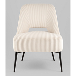 Кресло лаунж Бостон велюр рельефный молочный на черных ножках варинант исполнения - 4 | Loft Concept в Ростове-на-Дону