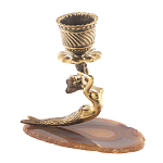 Подсвечник из натурального камня агат светло-коричневый Stone Candlestick варинант исполнения - 3 | Loft Concept в Ростове-на-Дону