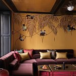 Обои с вышивкой ручной работы Étienne Original colourway on wool sateen варинант исполнения - 2 | Loft Concept в Ростове-на-Дону