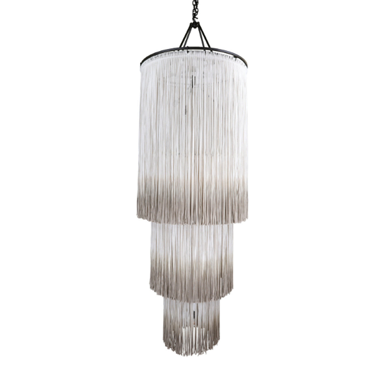 Люстра круглая трехъярусная из бахромы Milk Gradient Braided Fringe Молочный Люстра круглая трехъярусная из бахромы Milk Gradient Braided Fringe Молочный в Ростове-на-Дону | Loft Concept