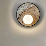 Бра круглое с каменным диском в металлической раме Sandstone Painting варинант исполнения - 4 | Loft Concept в Ростове-на-Дону